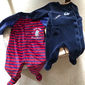 Onesies velour pajamas 0-3 mos